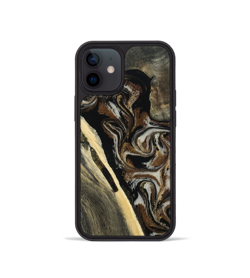 iPhone 12 mini Wood Phone Case - Gena (Black & White, 809419)
