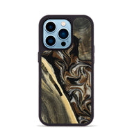iPhone 14 Pro Wood Phone Case - Gena (Black & White, 809419)