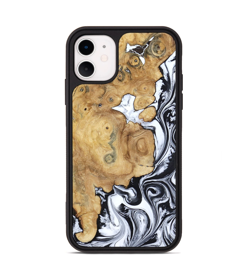 iPhone 11 Wood Phone Case - Dalia (Black & White, 809420)