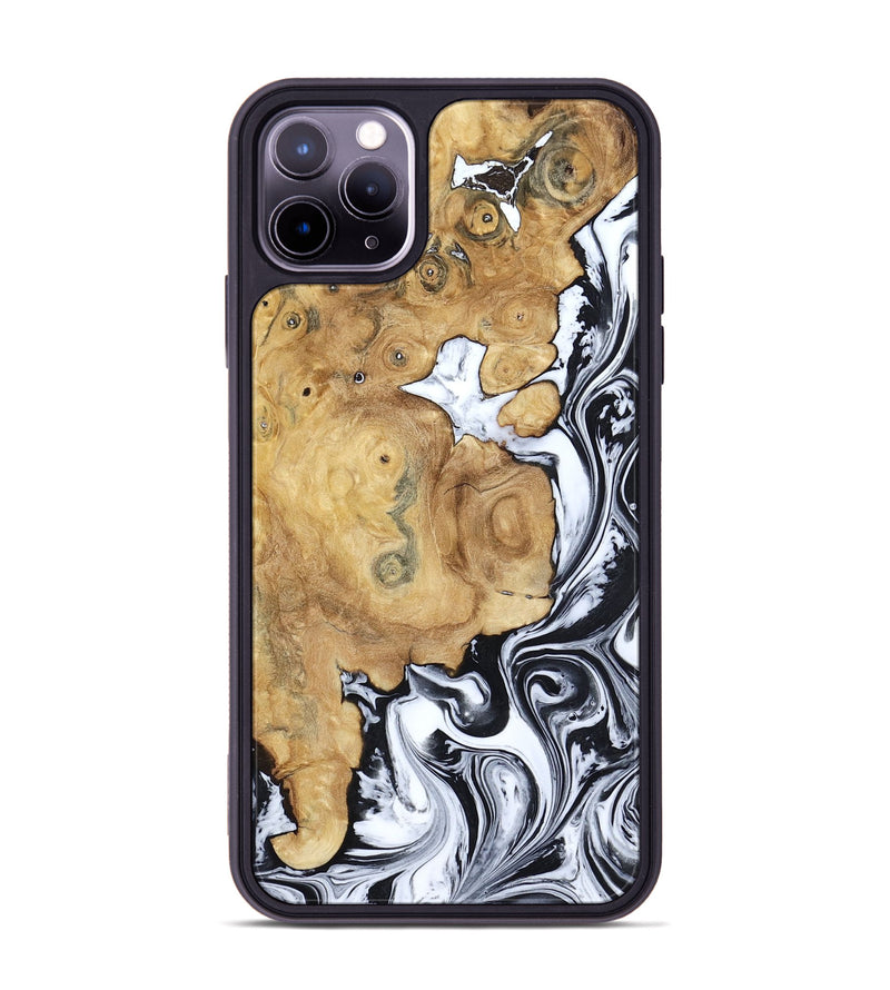 iPhone 11 Pro Max Wood Phone Case - Dalia (Black & White, 809420)