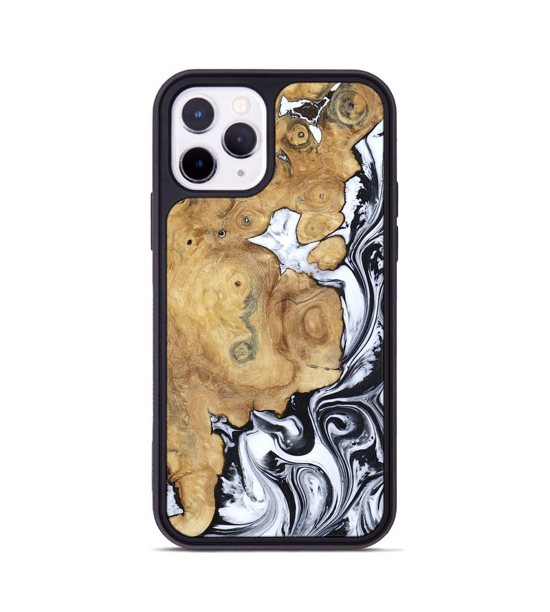 iPhone 11 Pro Wood Phone Case - Dalia (Black & White, 809420)