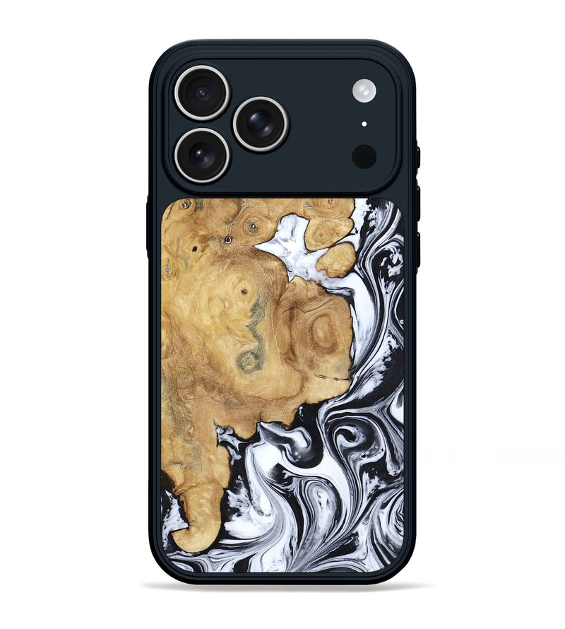 iPhone 17 Pro Max Wood Phone Case - Dalia (Black & White, 809420)