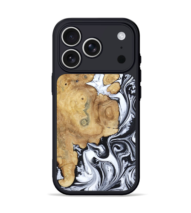 iPhone 17 Pro Wood Phone Case - Dalia (Black & White, 809420)