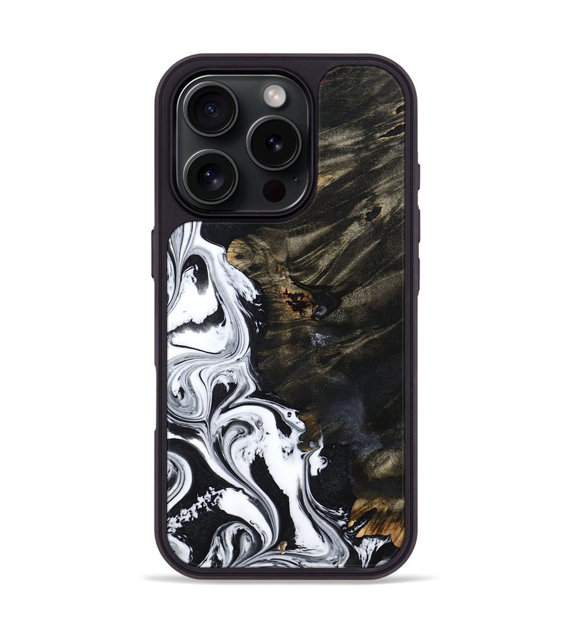 iPhone 16 Pro Wood Phone Case - Jericho (Black & White, 809421)