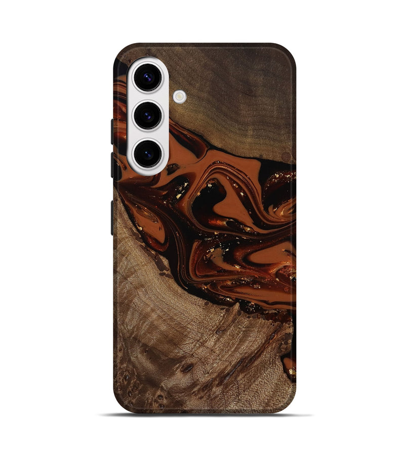 Galaxy S25 Wood Live Edge Phone Case - Mertie (Red, 809434)