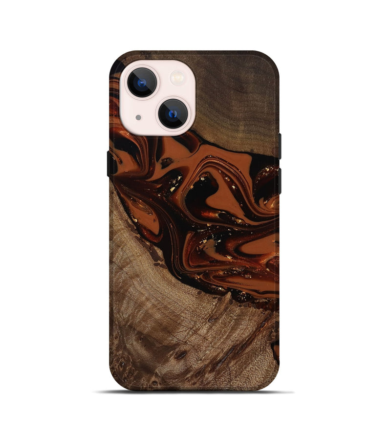 iPhone 13 mini Wood Live Edge Phone Case - Mertie (Red, 809434)