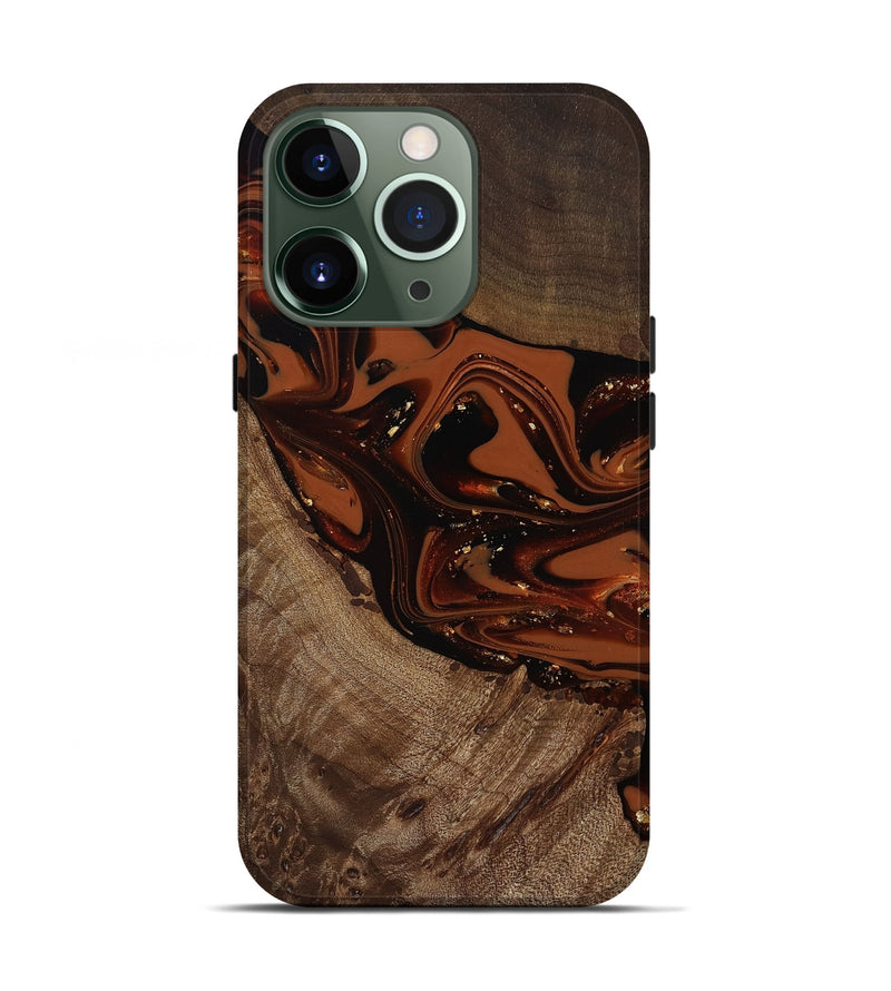 iPhone 13 Pro Wood Live Edge Phone Case - Mertie (Red, 809434)