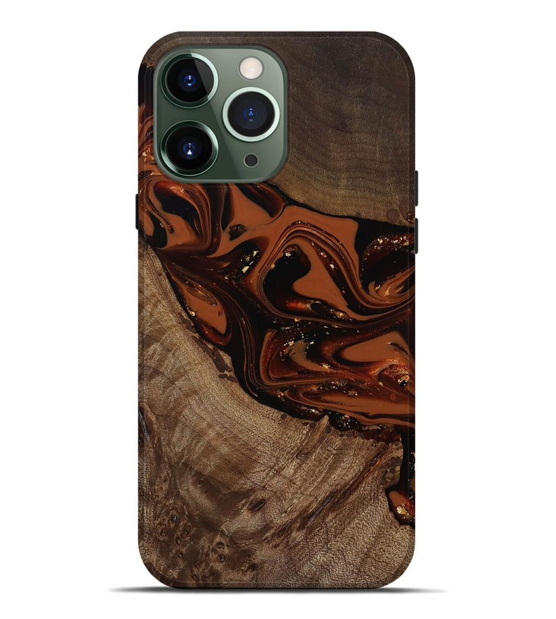 iPhone 13 Pro Max Wood Live Edge Phone Case - Mertie (Red, 809434)