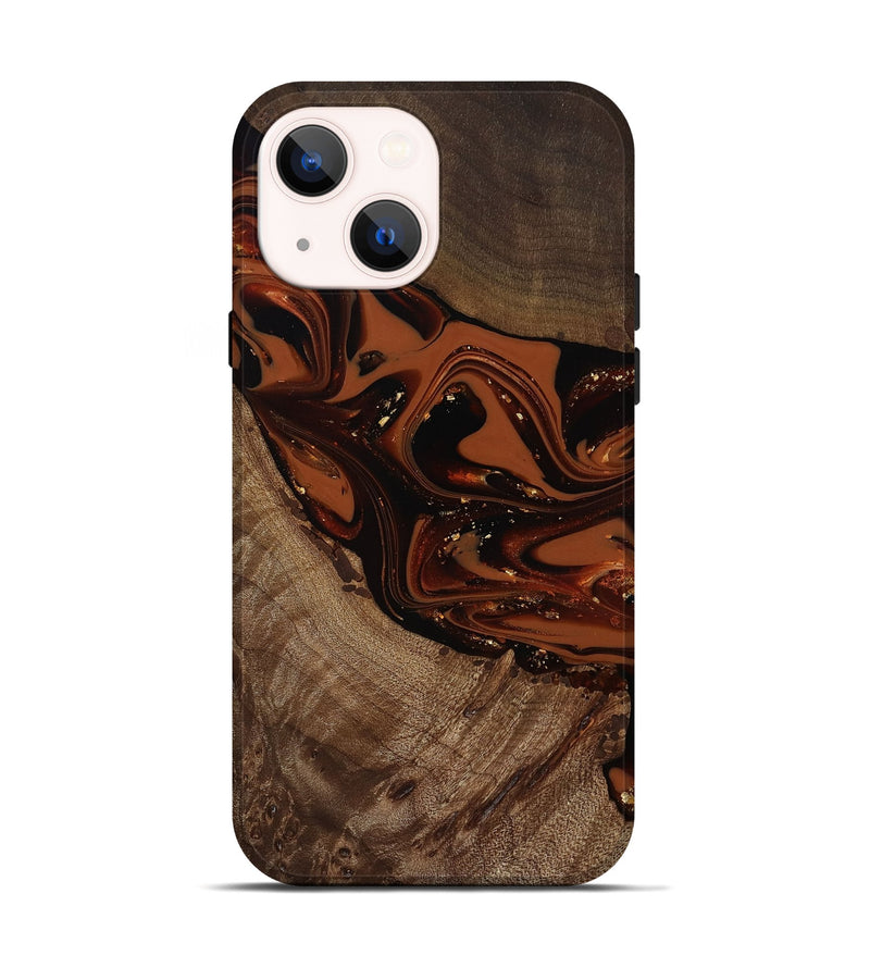 iPhone 14 Wood Live Edge Phone Case - Mertie (Red, 809434)