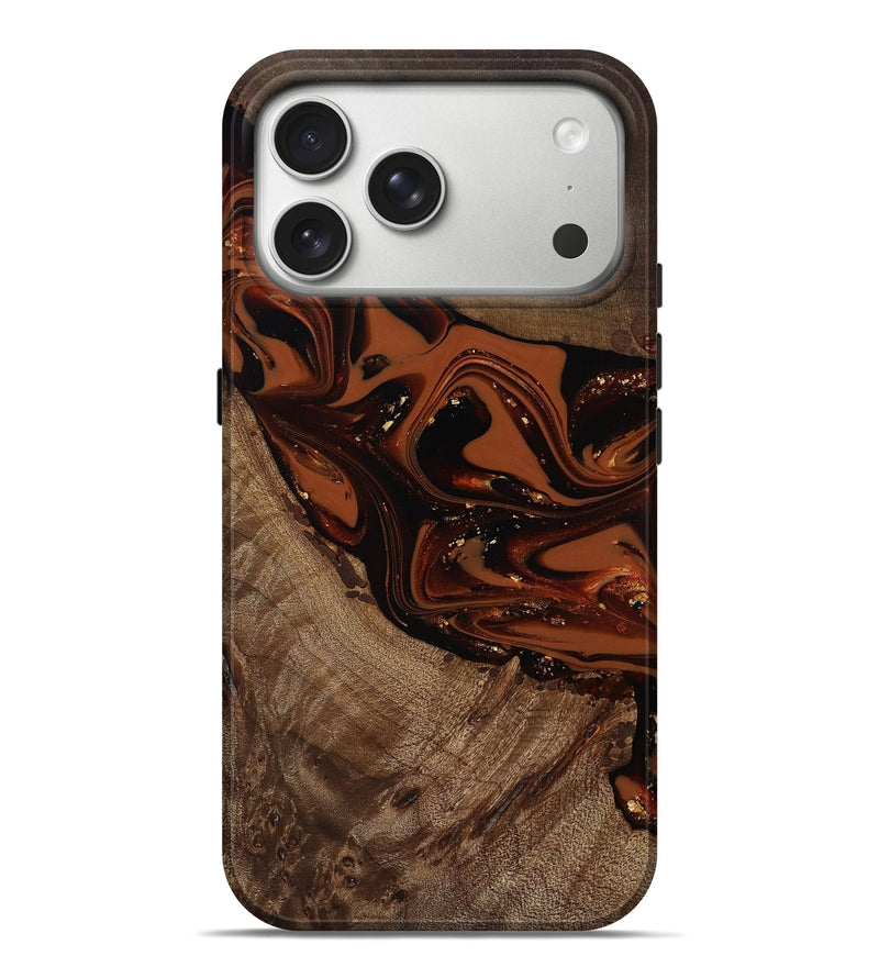 iPhone 17 Pro Max Wood Live Edge Phone Case - Mertie (Red, 809434)