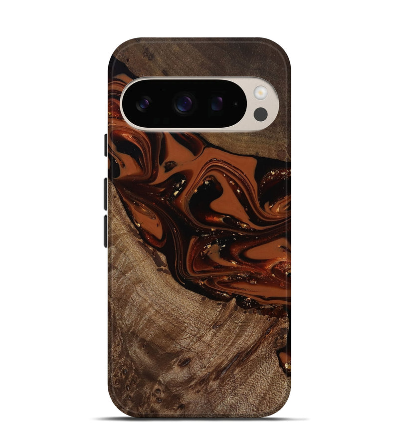 Pixel 10 Pro Wood Live Edge Phone Case - Mertie (Red, 809434)