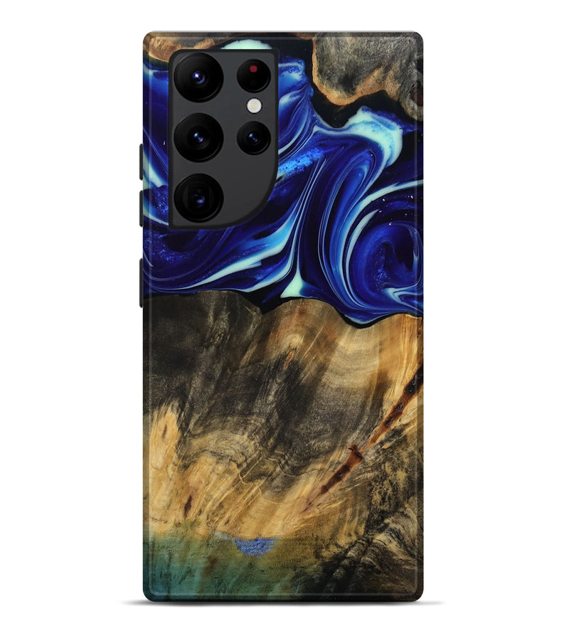 Galaxy S22 Ultra Wood Live Edge Phone Case - Vernice (Blue, 809439)