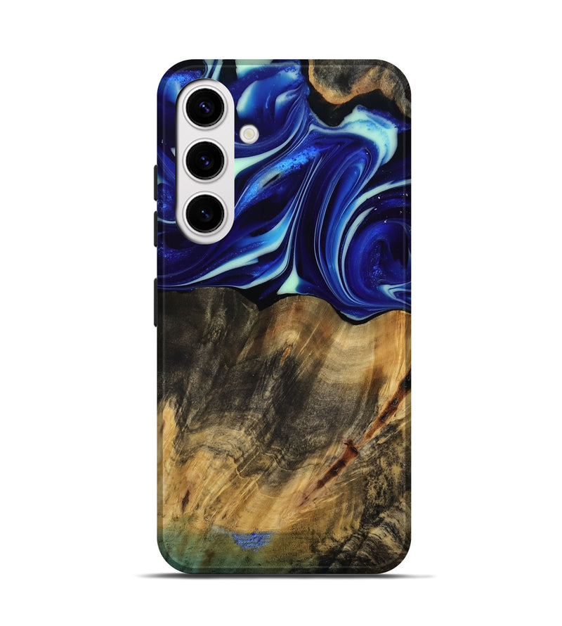 Galaxy S25 Wood Live Edge Phone Case - Vernice (Blue, 809439)