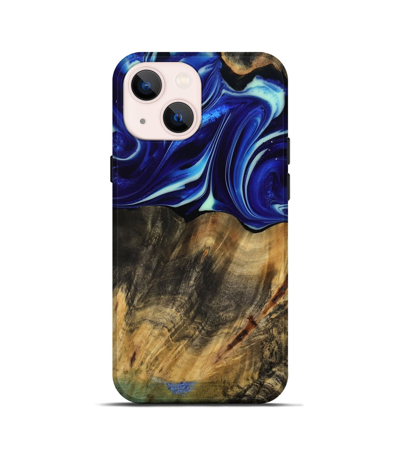 iPhone 13 mini Wood Live Edge Phone Case - Vernice (Blue, 809439)