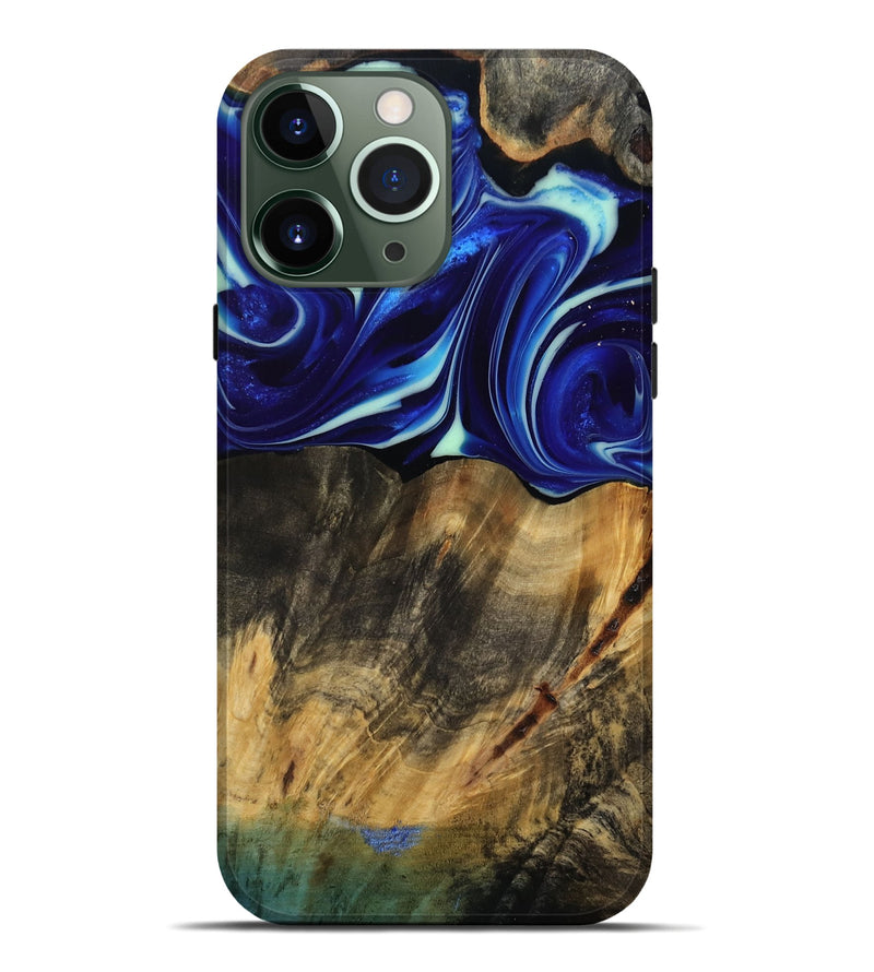 iPhone 13 Pro Max Wood Live Edge Phone Case - Vernice (Blue, 809439)