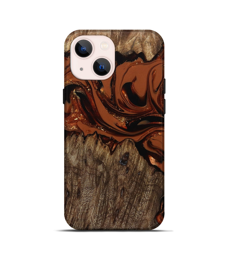 iPhone 13 mini Wood Live Edge Phone Case - Jaycee (Red, 809441)