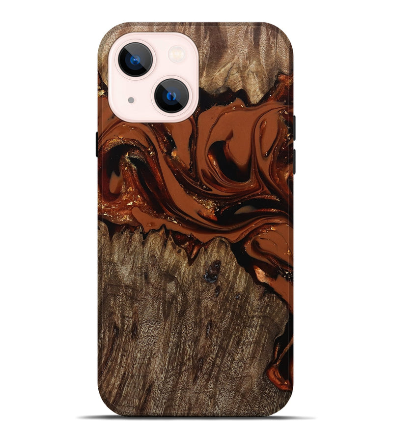 iPhone 14 Plus Wood Live Edge Phone Case - Jaycee (Red, 809441)