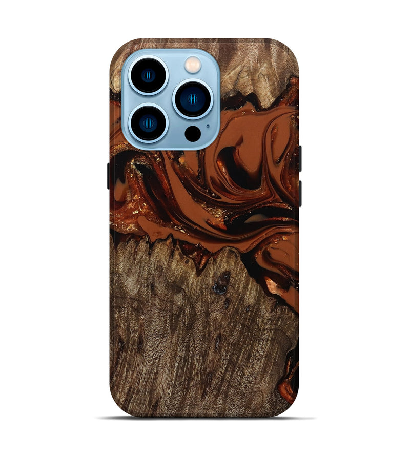 iPhone 14 Pro Wood Live Edge Phone Case - Jaycee (Red, 809441)