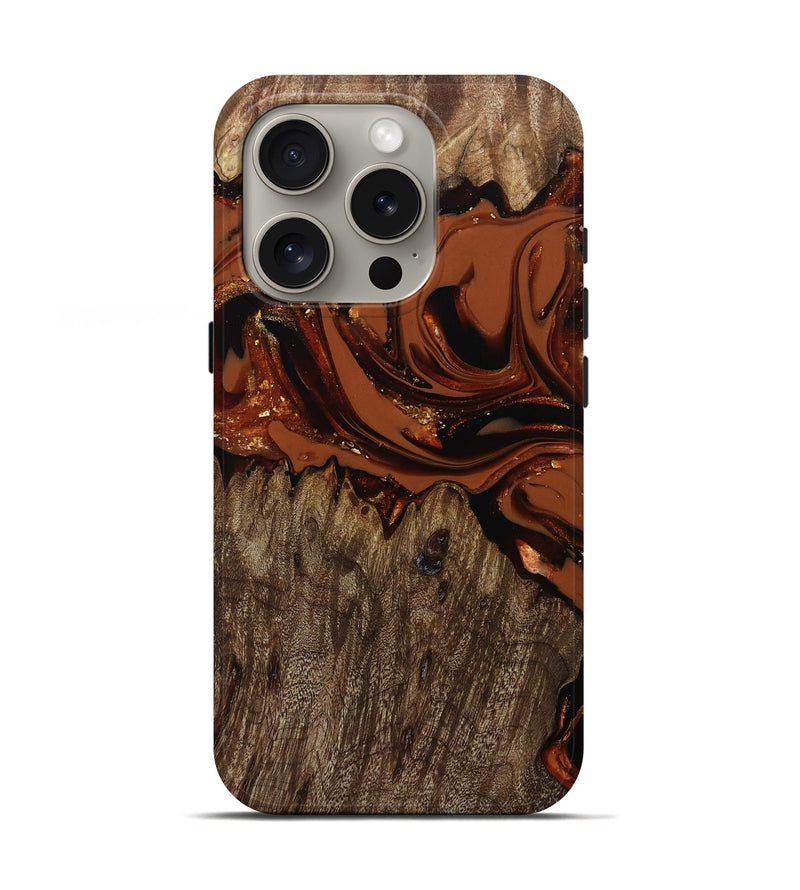 iPhone 16 Pro Wood Live Edge Phone Case - Jaycee (Red, 809441)