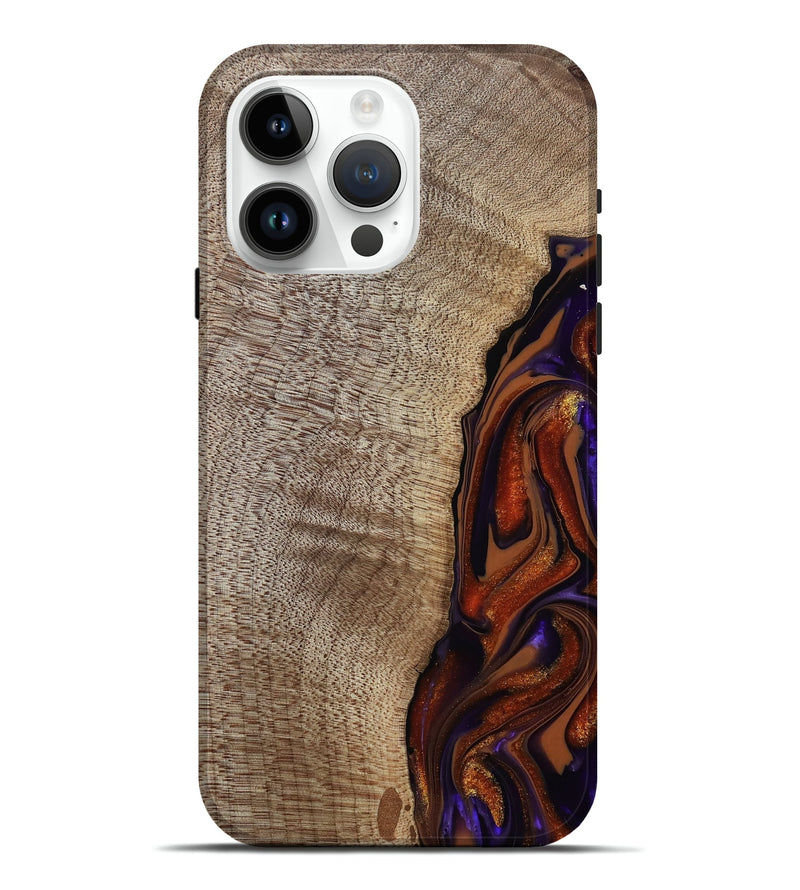 iPhone 15 Pro Max Wood Live Edge Phone Case - Uriel (Red, 809445)