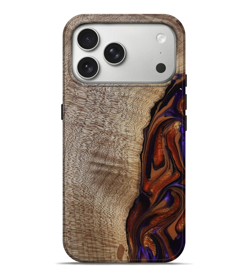iPhone 17 Pro Max Wood Live Edge Phone Case - Uriel (Red, 809445)