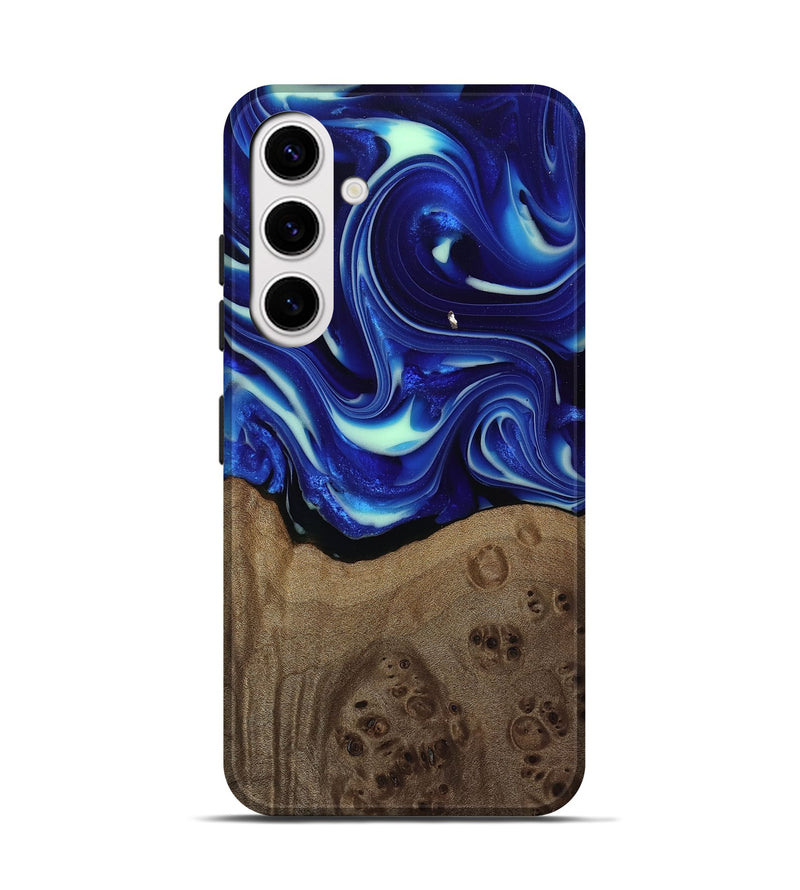 Galaxy S25 Wood Live Edge Phone Case - Damaris (Blue, 809454)