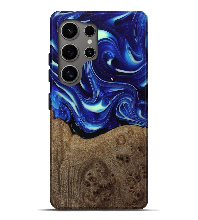 Galaxy S25 Ultra Wood Live Edge Phone Case - Damaris (Blue, 809454)