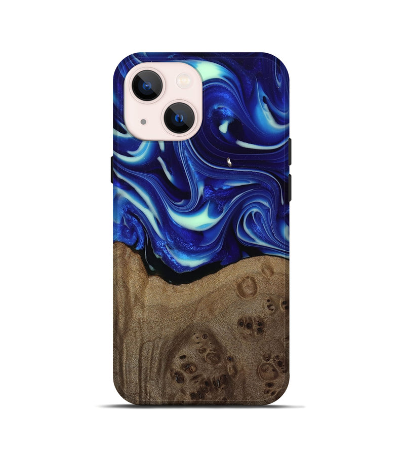 iPhone 13 mini Wood Live Edge Phone Case - Damaris (Blue, 809454)