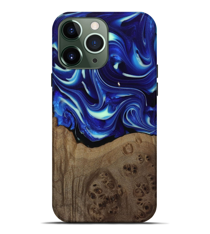 iPhone 13 Pro Max Wood Live Edge Phone Case - Damaris (Blue, 809454)