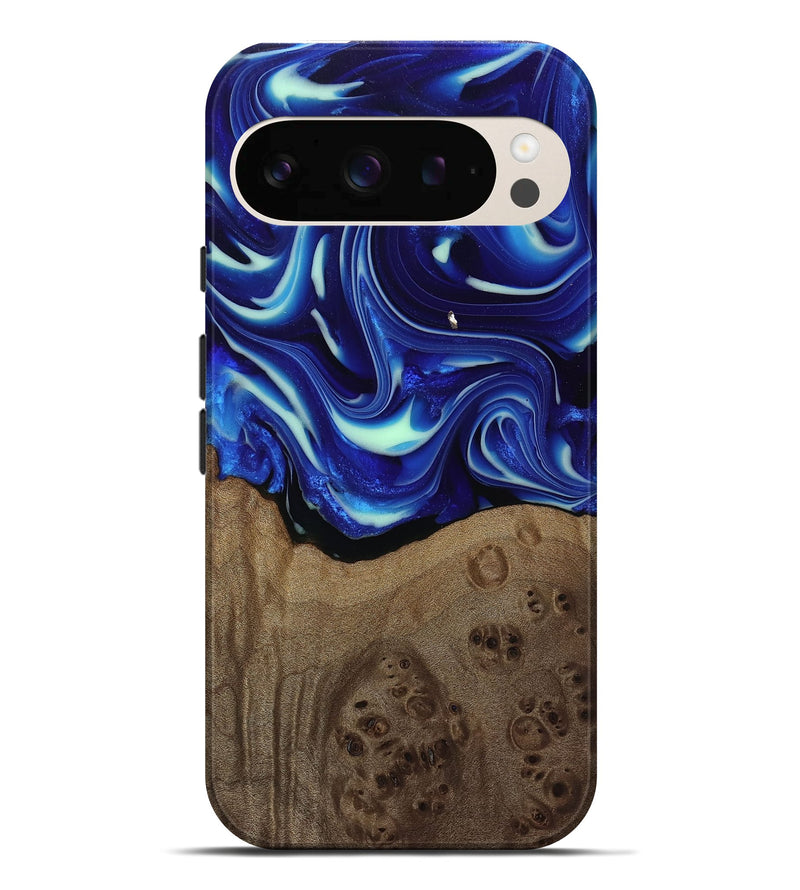 Pixel 10 Pro XL Wood Live Edge Phone Case - Damaris (Blue, 809454)