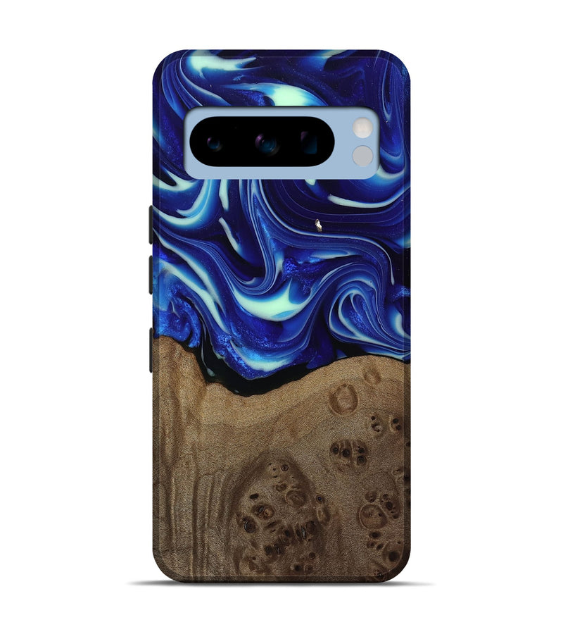 Pixel 8 Pro Wood Live Edge Phone Case - Damaris (Blue, 809454)
