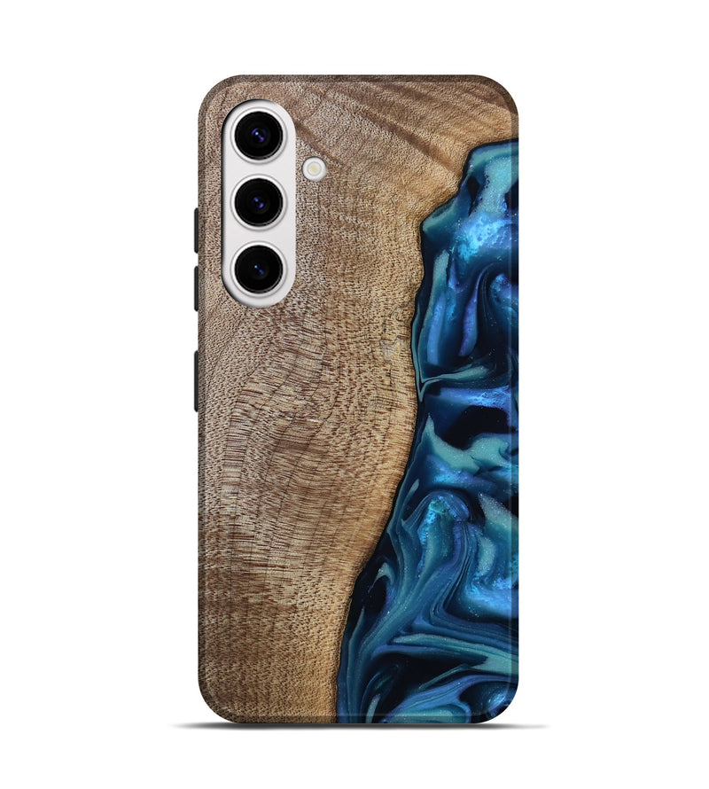 Galaxy S25 Wood Live Edge Phone Case - Uriel (Blue, 809455)