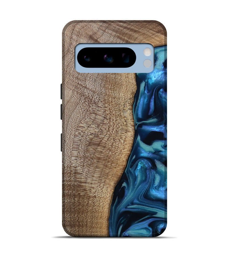 Pixel 8 Pro Wood Live Edge Phone Case - Uriel (Blue, 809455)