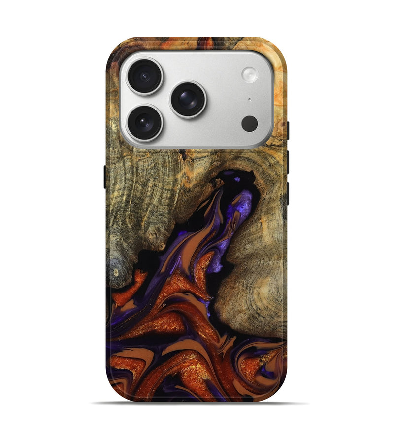 iPhone 17 Pro Wood Live Edge Phone Case - Castiel (Red, 809456)