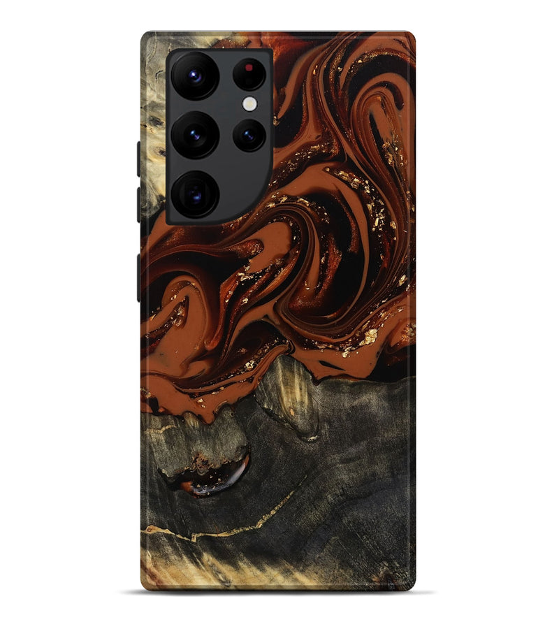 Galaxy S22 Ultra Wood Live Edge Phone Case - Lupe (Red, 809459)