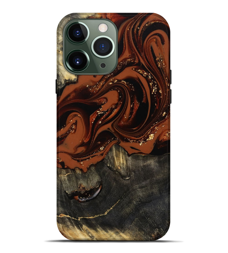 iPhone 13 Pro Max Wood Live Edge Phone Case - Lupe (Red, 809459)
