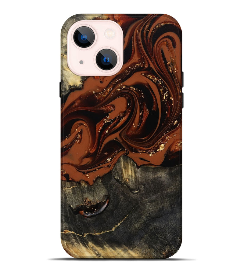 iPhone 14 Plus Wood Live Edge Phone Case - Lupe (Red, 809459)