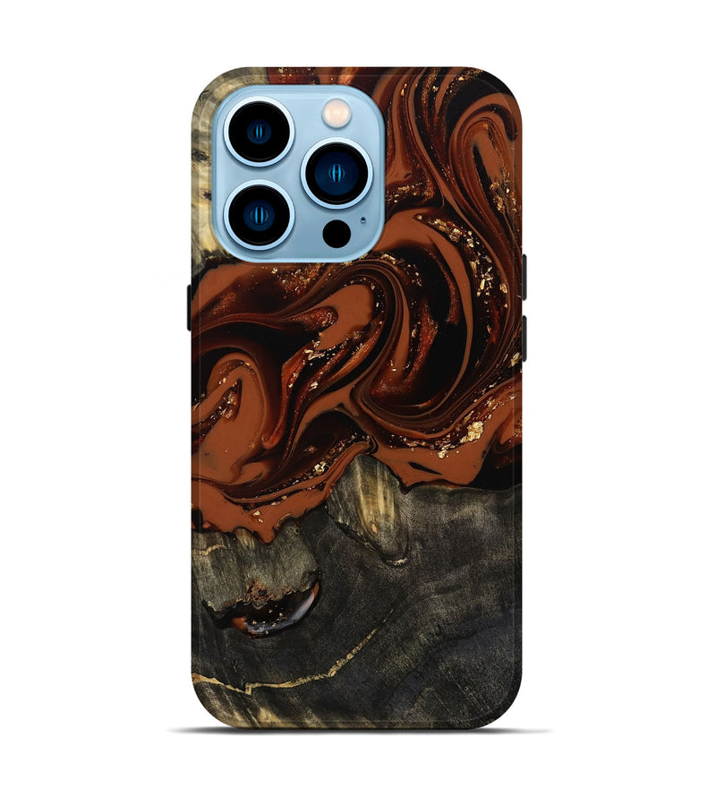 iPhone 14 Pro Wood Live Edge Phone Case - Lupe (Red, 809459)