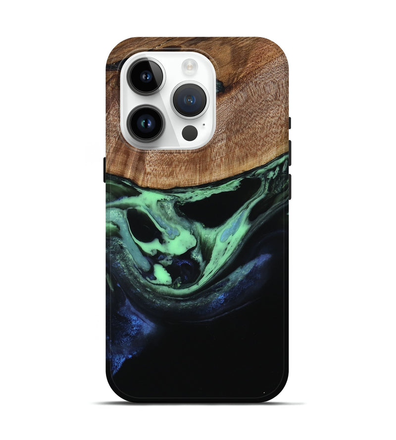 iPhone 15 Pro Wood Live Edge Phone Case - Analia (Green, 809461)
