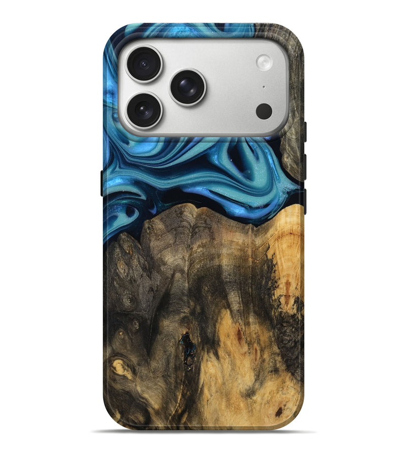 iPhone 17 Pro Max Wood Live Edge Phone Case - Xzavier (Blue, 809464)