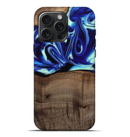 iPhone 16 Pro Max Wood Live Edge Phone Case - Lily (Blue, 809465)