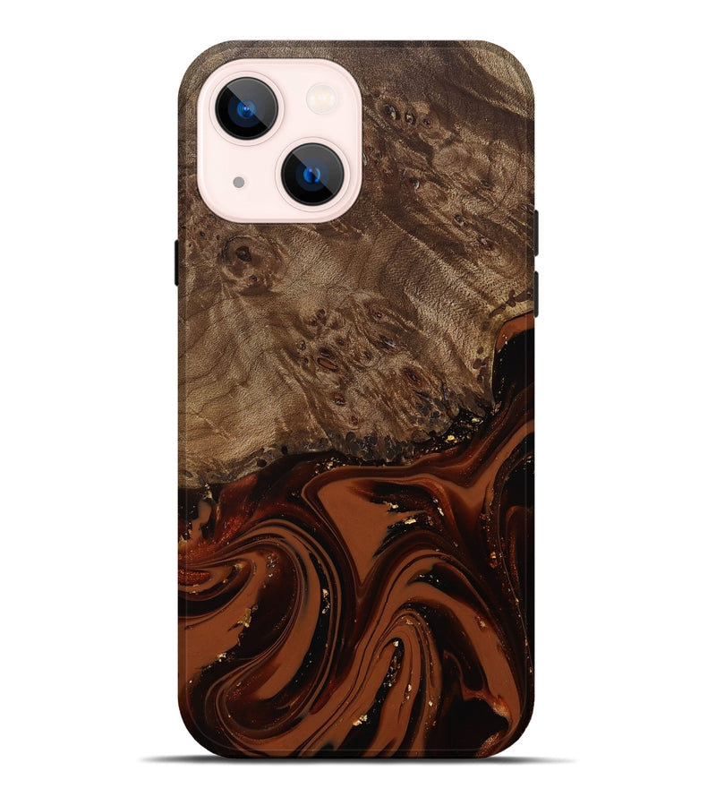 iPhone 14 Plus Wood Live Edge Phone Case - Elsa (Red, 809469)