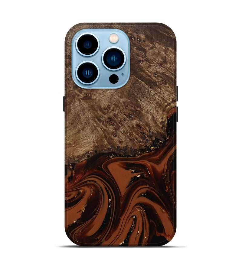 iPhone 14 Pro Wood Live Edge Phone Case - Elsa (Red, 809469)