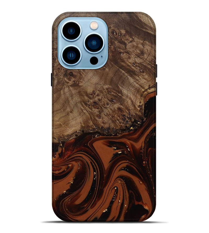 iPhone 14 Pro Max Wood Live Edge Phone Case - Elsa (Red, 809469)