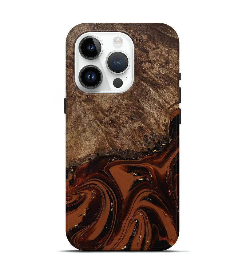 iPhone 15 Pro Wood Live Edge Phone Case - Elsa (Red, 809469)