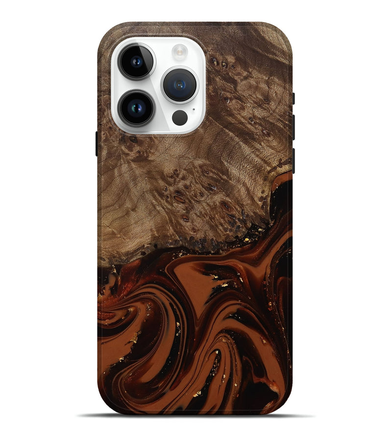 iPhone 15 Pro Max Wood Live Edge Phone Case - Elsa (Red, 809469)