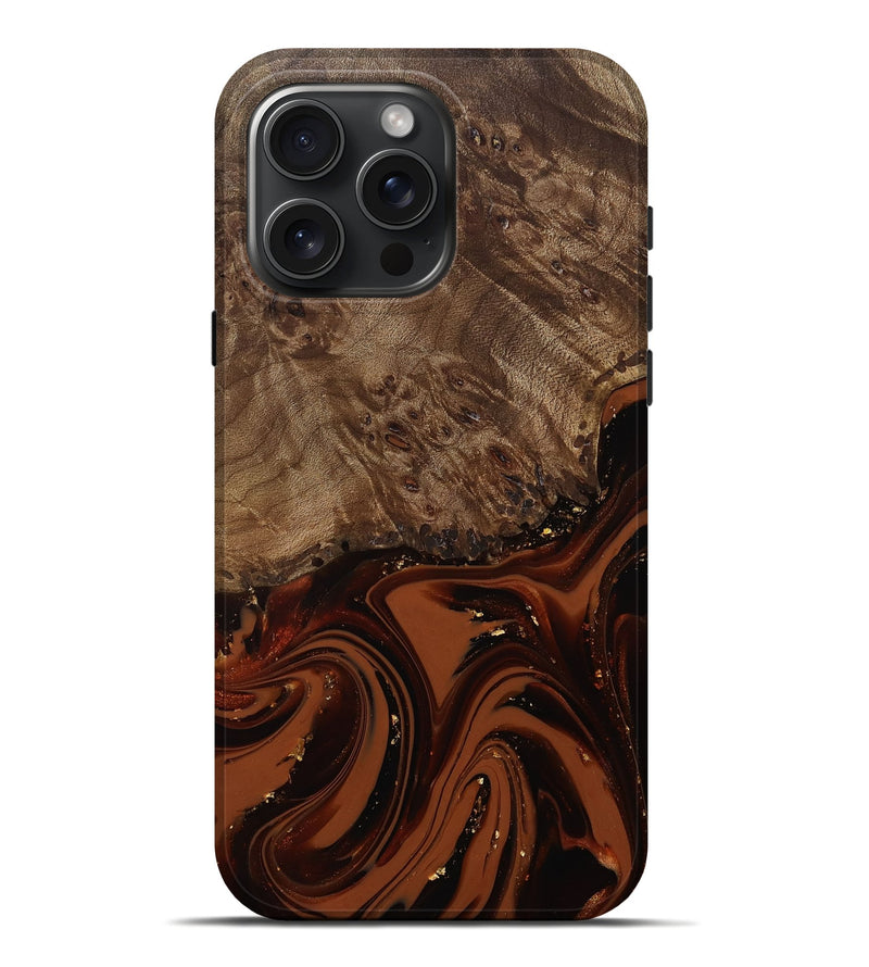 iPhone 16 Pro Max Wood Live Edge Phone Case - Elsa (Red, 809469)