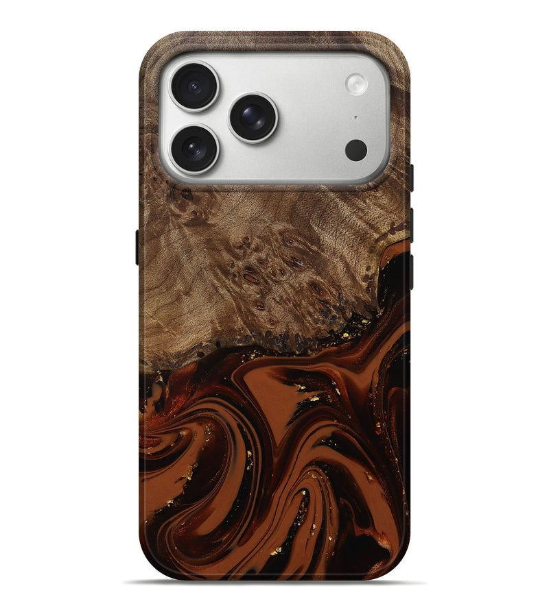iPhone 17 Pro Max Wood Live Edge Phone Case - Elsa (Red, 809469)