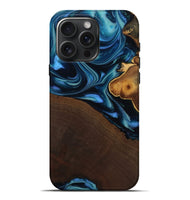 iPhone 16 Pro Max Wood Live Edge Phone Case - Tatum (Blue, 809472)