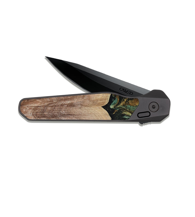 EDC Dark Slate Wood Pocket Knife - Kelsea (Green, 809585)